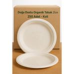 Ekolojik Ambalaj Organik Mısır Nişastası Tabak 21cm 250 Adet - Koli