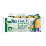 Ekomis 1312215 5'li Klasik Yeşil Oluklu Sünger