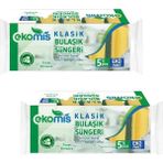 Ekomis Klasik Bulaşık Süngeri 5'li Paket x 2'li