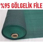 Ekonet 95 Yeşil Gölgeleme Filesi Örtü Tül Branda 1.5mx50m -Bahçe Çit Örtüsü Gölgelik 1.5x50metre