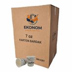 Ekonom Endüstriyel Karton Bardak, Kahve Temalı Baskılı, 7 oz, Tek Kullanımlık, 3000 Adet