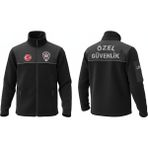 Ekonomik Seri Unisex Softshelli Özel Güvenlik Polar(Baskılı ) - XL - Siyah