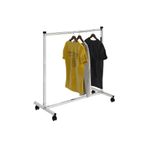 Ekonomik Tek Katlı Tekerlekli Askılık Elbise Askılığı Orta Stand Tekli Sabit Yüksek Kalite Kromaj Kaplı Konfeksiyon Standı