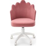 Ekopol Sandalye Yönsüz Baby Face Parmak Beyaz Ayaklı Ergonomik Çalışma Sandalyesi - Pembe