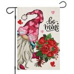 EKOREST BE MINE Bahçe Bayrakları 40 x 45 cm Çift Taraflı, Gül Çiçekli Sevgililer Günü Cüce Tatil Yıldönümü Düğün Avlu Dış Mekan için Küçük Mevsimlik Dekorasyon