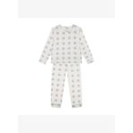 Ekose Çiçek Uzun Kollu Pijama Takımı