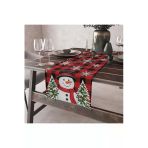 Ekose Kardan Adamlı Christmas Yılbaşı Masa Runner'ı 40X150