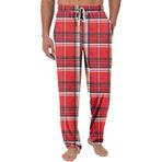 Ekose pijama dipleri erkekler Loung Mens Buffalo ekose pijama pantolon artı boyutu erkek uyku pantolon elastik bel ve cep pantolon gecelik, A01 Kırmızı, XXL