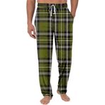 Ekose pijama dipleri erkekler Loung Mens Buffalo ekose pijama pantolon artı boyutu erkek uyku pantolon elastik bel ve cep pantolon gecelik, A03 Yeşil, XL