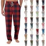 Ekose pijama dipleri erkekler Loung Mens Buffalo ekose pijama pantolon artı boyutu erkek uyku pantolon elastik bel ve cep pantolon gecelik, A06 Kırmızı, XXL