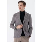 Ekoseli Örme Kırlangıç Yaka Çift Yırtmaç 6 Drop Slim Fit Dar Kesim Klasik Ceket 1002235110 Koyu Kahverengi