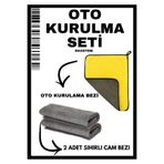 Ekostem 3'lü Oto Temizlik Seti: 1 Adet Oto Kurulama Bezi + 2 Adet Ultra Emici Cam Bezi