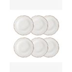 EKRU 6 LI ÇUKUR YEMEK TABAĞI SETİ 22CM