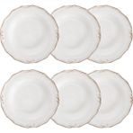 Ekru 6 Lı Çukur Yemek Tabağı Seti 24CM - RENKSİZ