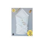 Ekru Bebek Battaniyesi Mevsimlik Hastane Çıkışı Yenidoğan Kundağı Hediyelik %100 Pamuklu Oyun Matı - 85 x 85 cm