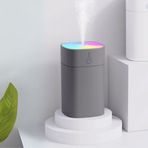 Ekru Cep H2O Humidifier 400ml Ultrasonik Hava Nemlendirici Buhar Makinesi ve Aroma Difüzörü (Gri)