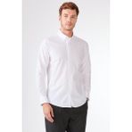 Ekru Düz Uzun Kol Slim Fit Erkek Gömlek - 38