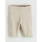 Ekru Fitilli Kız Bebek Kısa Tayt 2'Li