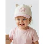 Ekru Kulak Detaylı Kız Bebek Kep Şapka