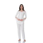 Ekru Pamuklu Hamile Lohusa Dantelli Pijama Takımı, 2XL, EFF8018-198IGP101985