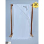 Ekru Pamuklu Kız Bebek Battaniyesi Nakışlı Dantelli Puset Örtüsü Hediyelik Yenidoğan 90 x 90CM - 0 - 2 Yaş