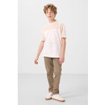 Ekru Pamuklu Yumuşak Dokulu Oversize Fit Baskılı Erkek Çocuk T-Shirt - 11290