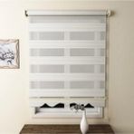 Ekru Plisei Ithal Kumaş Zebra Stor Perde Etek Dilimli - 110 x 200 cm