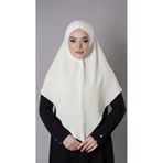 Ekru Pratik Hazır Geçmeli Tesettür Eşarp Aerobin Kumaş Düz Hijab 2309_27