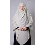 Ekru Pratik Hazır Geçmeli Tesettür Eşarp Medine İpeği Bağcıklı Sufle Hijab 2301_27