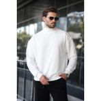 Ekru Yarım Balıkçı Yaka Erkek Basic Sweatshirt E7158 - 2XL