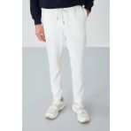 Ekru Yüzeyi Dokulu Standart Fit Erkek Eşofman Alt - 82155