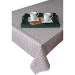 Ekselans Home Bej Kareli Dertsiz Leke Tutmaz Duck Kumaş 170x220 cm Masa Örtüsü