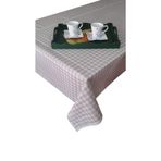 Ekselans Home Bej Kareli Dertsiz Leke Tutmaz Duck Kumaş Salon - Mutfak Masa Örtüsü