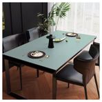 Ekstra Büyük Açık Mavi Suni Deri Masa Örtüsü - Su Geçirmez, Silinebilir, Yağa Dayanıklı, Isıya Dayanıklı Yemek Masası Koruyucu Ped (90 x 160 cm) Sehpalar ve Yemek Odası için