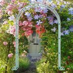 Ekstra Geniş 350 cm Bahçe Arbor Archway Güller Tırmanma Bitkileri için Destek Büyük Açık Hava Pembe Kemer Yeşil Beyaz 1,4 m x Y 2,3 m