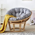 Ekstra Kalın Sandalye Minderi Yuvarlak Tepeli Koltuk Minderi İç/Dış Mekan Kullanımı için 149,88 cm x 149,88 cm Gri Yumurta Sandalyesi Salıncak Yastığı Rahat Süspansiyon Hamak Aksesuarı