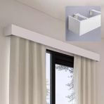 Ekstra uzun, duvara monte perde saçağı 570 cm (18,7 fit) - Perde raylarını gizlemek için dekoratif pencere pervazı, şık perde saçak çözümü