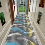 Ekstra Uzun Koridor Halısı - Çağdaş Geometrik Tasarım, 1m x 3m, Koridorlar ve Geçitler için Mükemmel, Ev Dekoru için Şık Uzun Halı