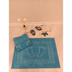 Ekstra Yumaşak 2 Adet Kaydırmaz Banyo Paspas Ayak Havlusu Ayakhavlu 001 mint-yesili