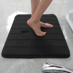 Ekstra Yumuşak Kaymaz Banyo Paspası Hızlı Kuruyan Hafızalı Köpük Banyo Halısı Yüksek Emici Zemin Paspası 160 x 120 cm Siyah Ev ve Spa Kullanımı için Mükemmel