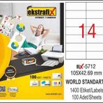 Ekstrafix 105x42.69 mm Laser Etiket