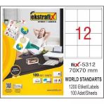 Ekstrafix Fix-5312 70x70mm Lazer Etiket