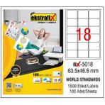 Ekstrafix Laser Etiket 100 Yp 63.5X46.6 Laser-Copy-Inkjet FİX-5018 - Renkli