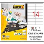 Ekstrafix Laser Etiket 105X41mm Fix-5114 (100 Lü Paket)
