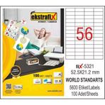 Ekstrafix Laser Etiket 52,5X21,2Mm Fix-5321 (100 Lü Paket)