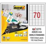Ekstrafix Lazer Etiket 40X20 100 Sayfa - Beyaz