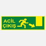 Ekstrafix YF060 12x25 cm Fosforlu Acil Çıkış Uyarı Levhası