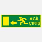 Ekstrafix YF061 12x25 cm Fosforlu Acil Çıkış Uyarı Levhası