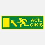 Ekstrafix YF063 12x25 cm Fosforlu Acil Çıkış Uyarı Levhası