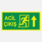 Ekstrafix YF065 12x25 cm Fosforlu Acil Çıkış Uyarı Levhası